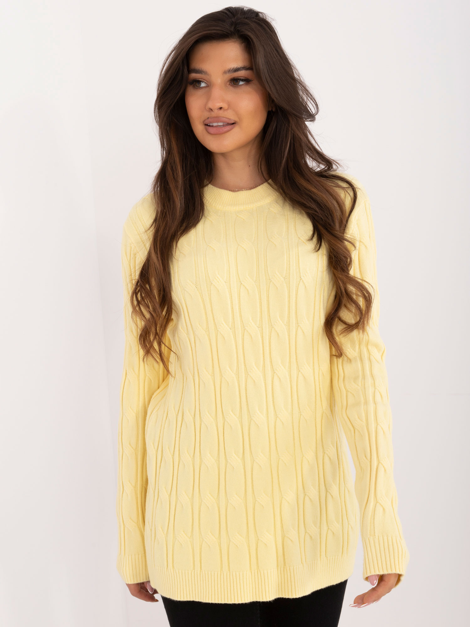 Sweter , jasny żółty - Wool Fashion Italia