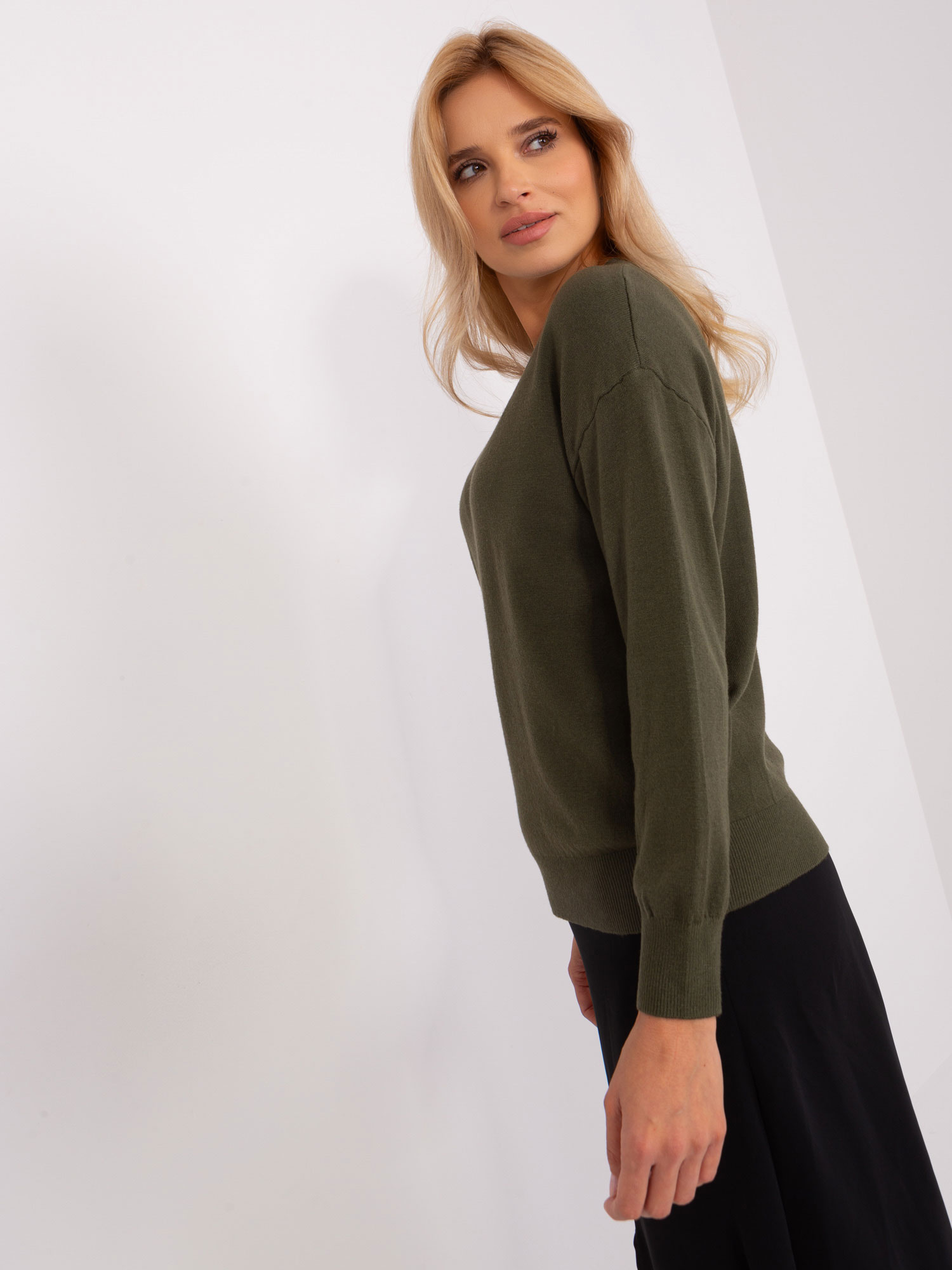 Sweter , khaki - Wool Fashion Italia