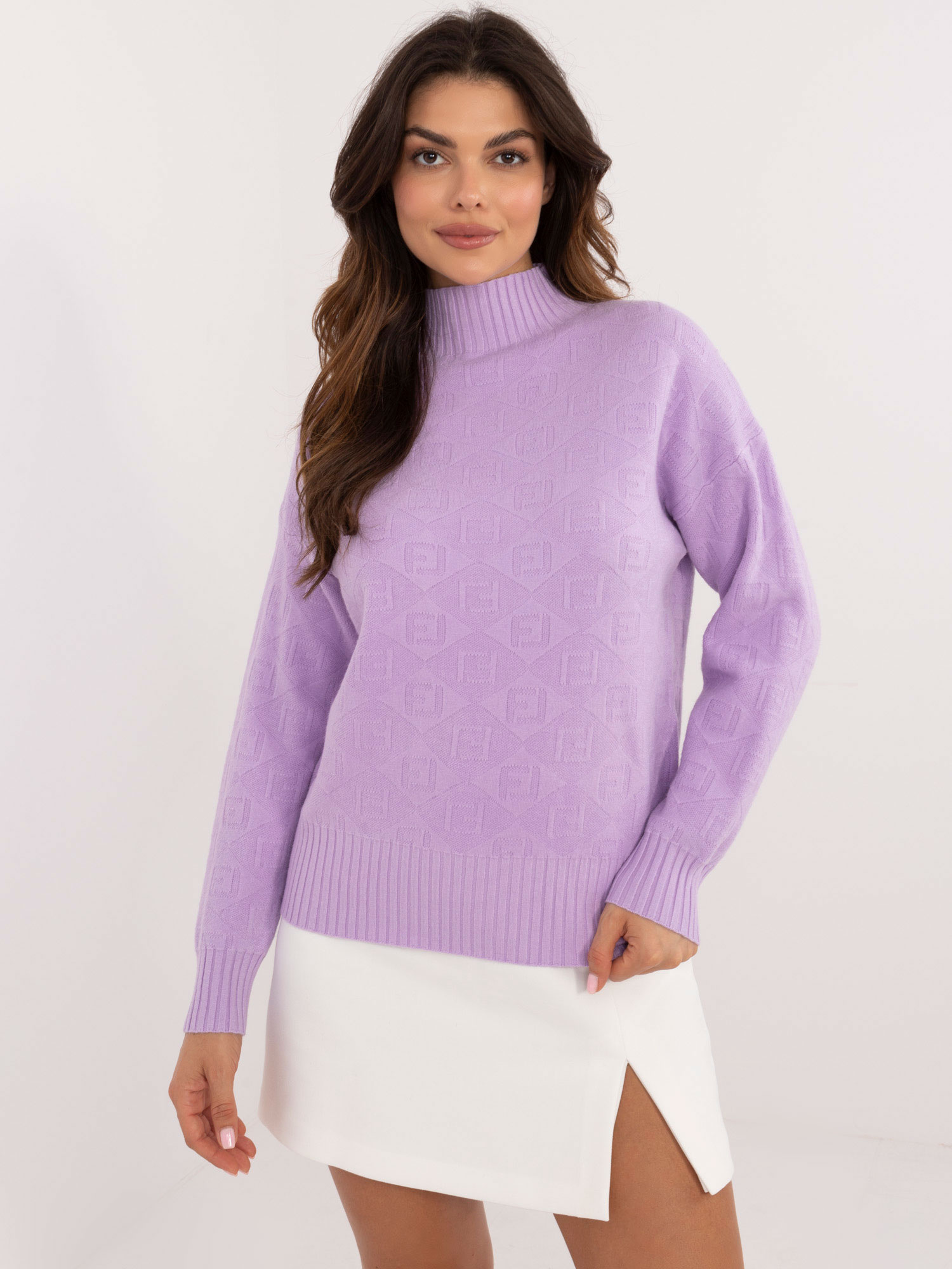 Sweter , jasny fioletowy - Wool Fashion Italia