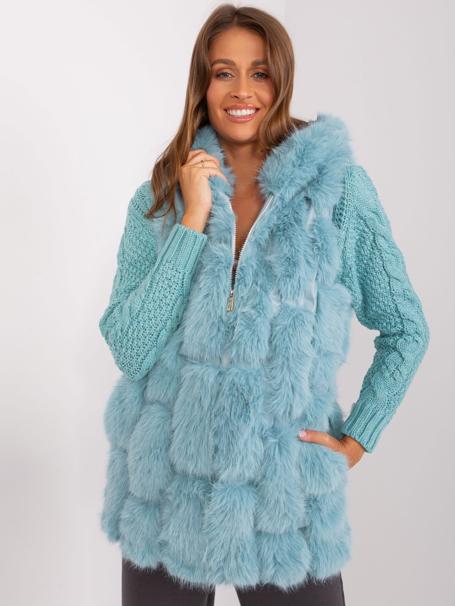 Kamizelka , mietowy - Wool Fashion Italia