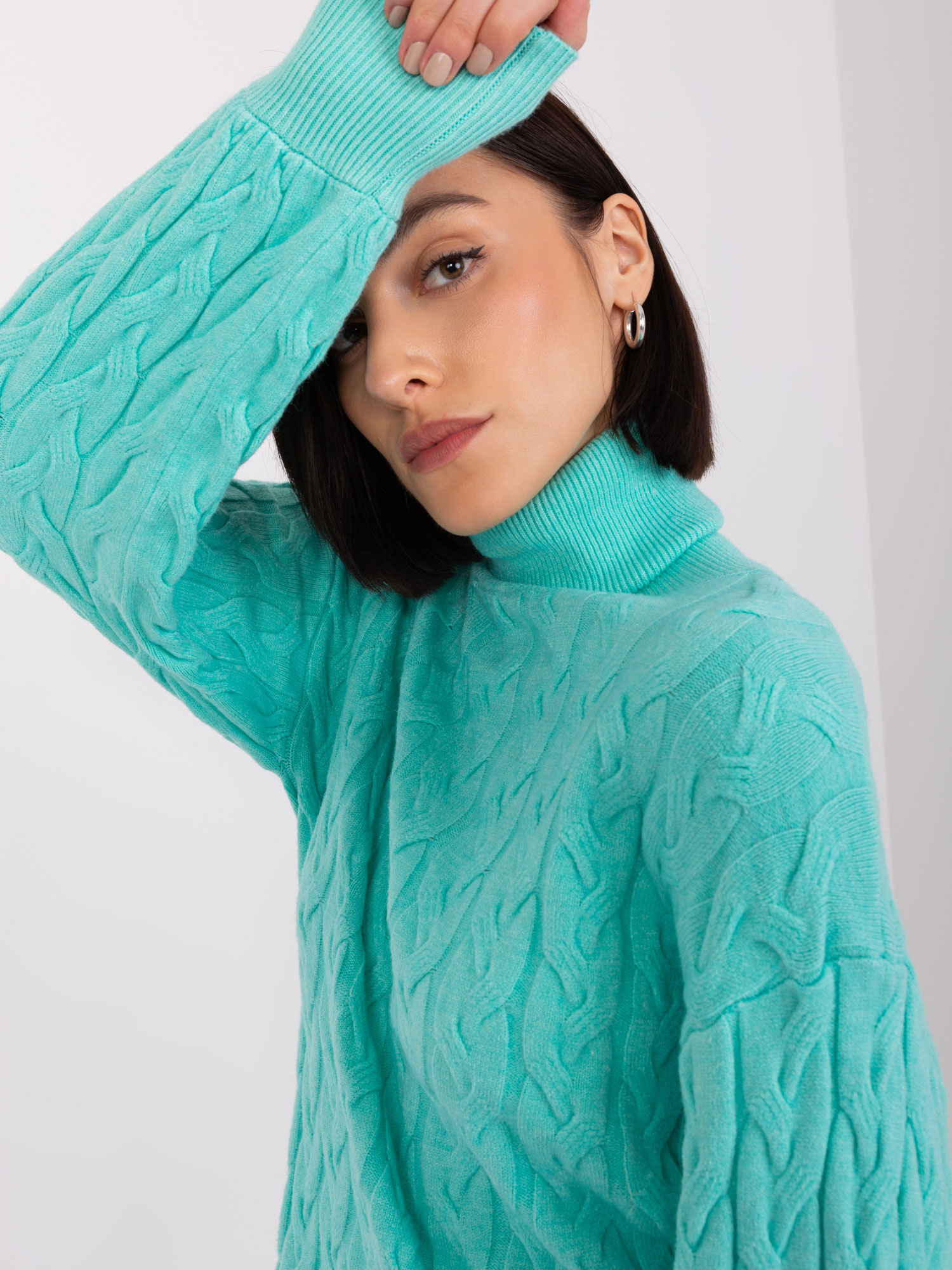 Sweter , mietowy - Wool Fashion Italia