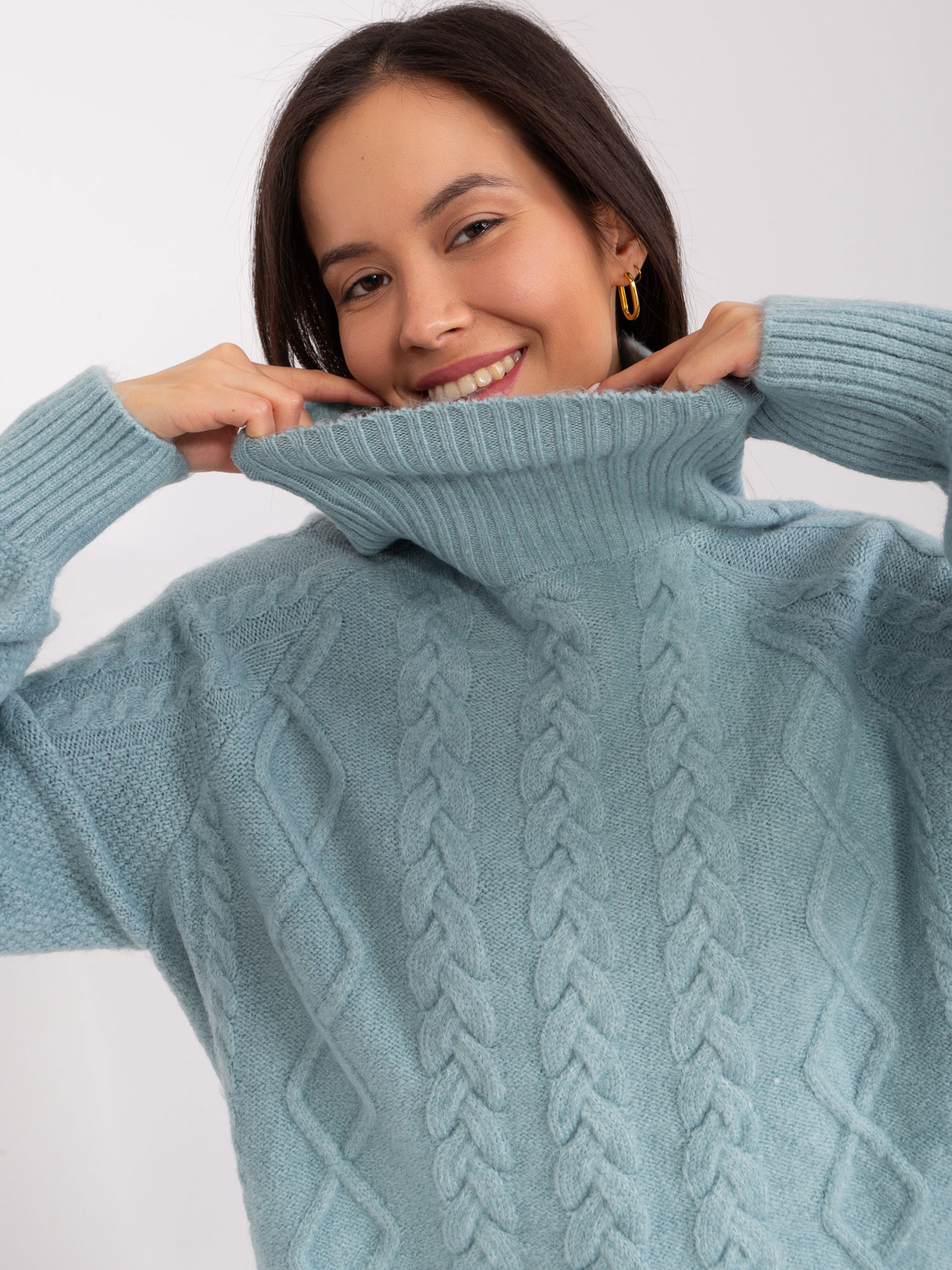 Sweter , ciemny miętowy - Wool Fashion Italia