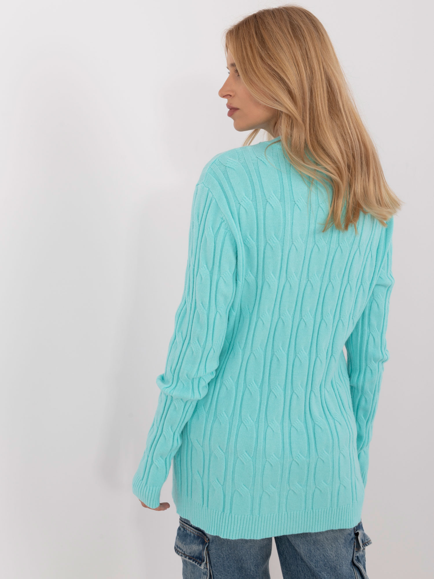 Sweter , mietowy - Wool Fashion Italia