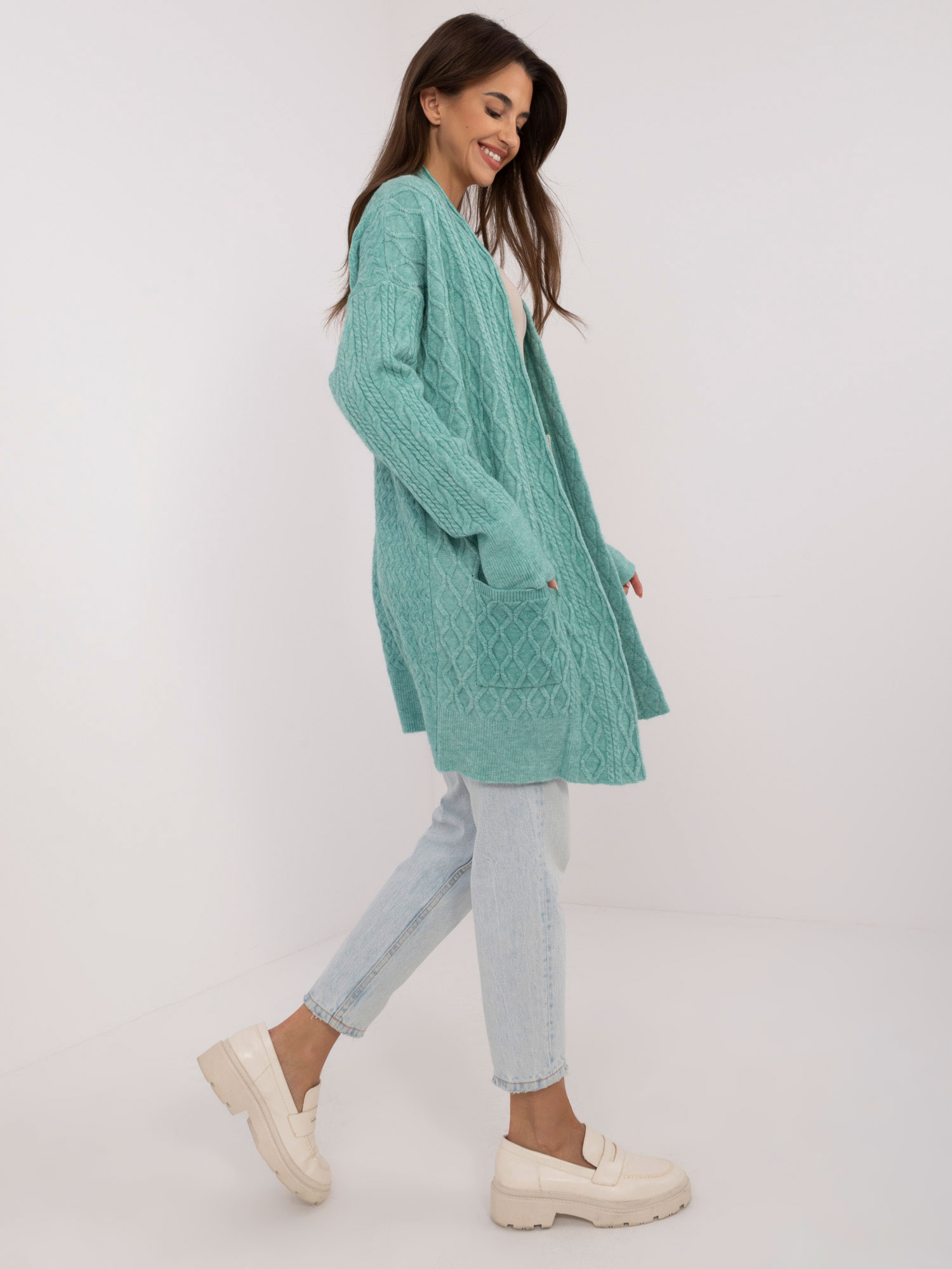 Kardigan , mietowy - Wool Fashion Italia