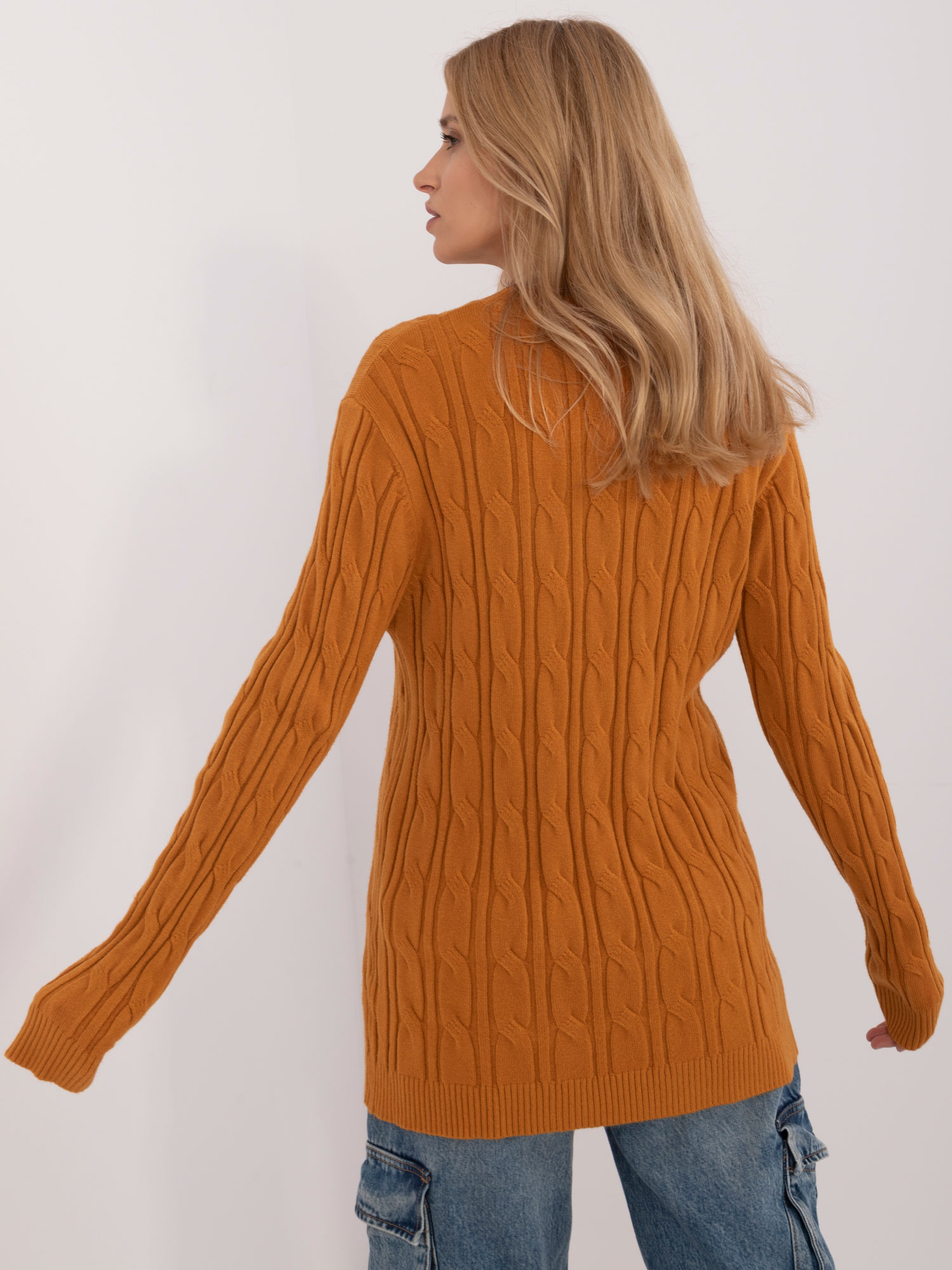 Sweter , ciemny żółty - Wool Fashion Italia