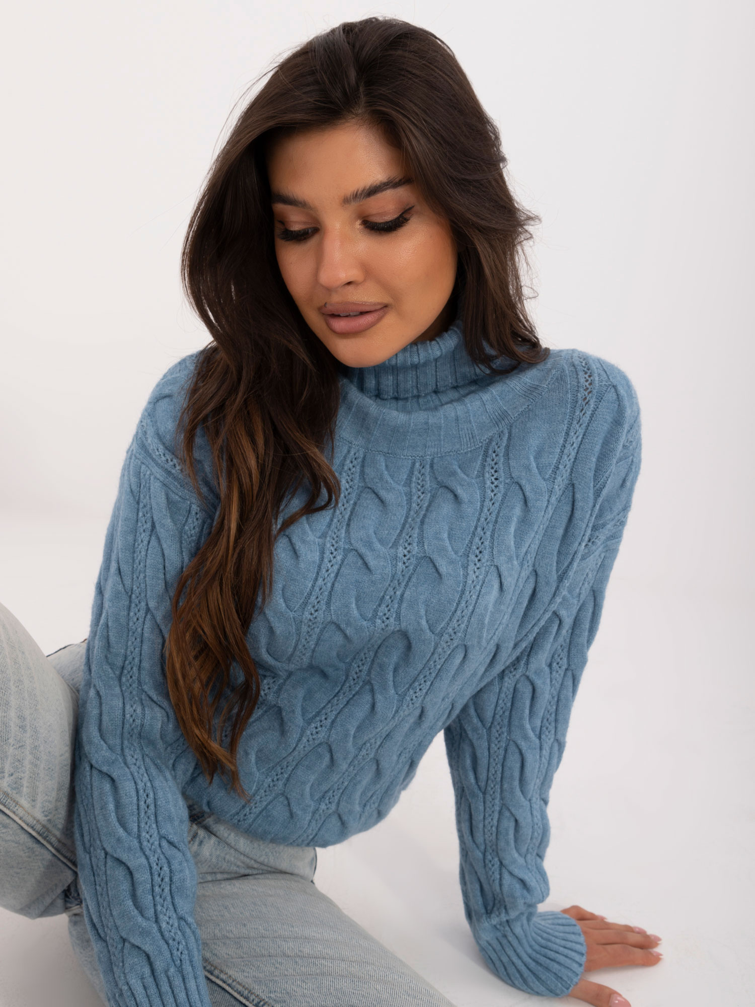 Sweter , niebieski - Wool Fashion Italia