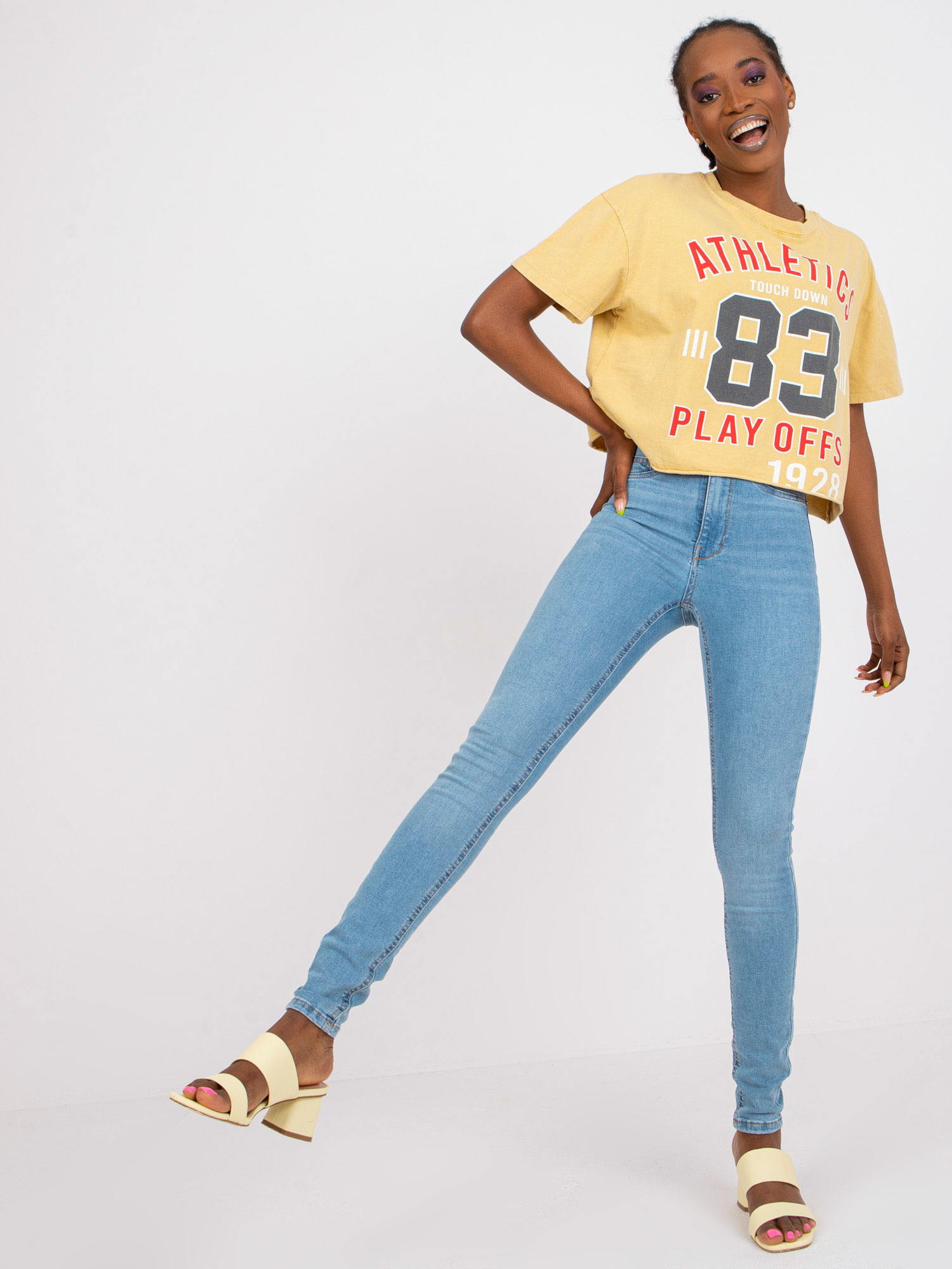 Spodnie jeans , niebieski - RUE PARIS