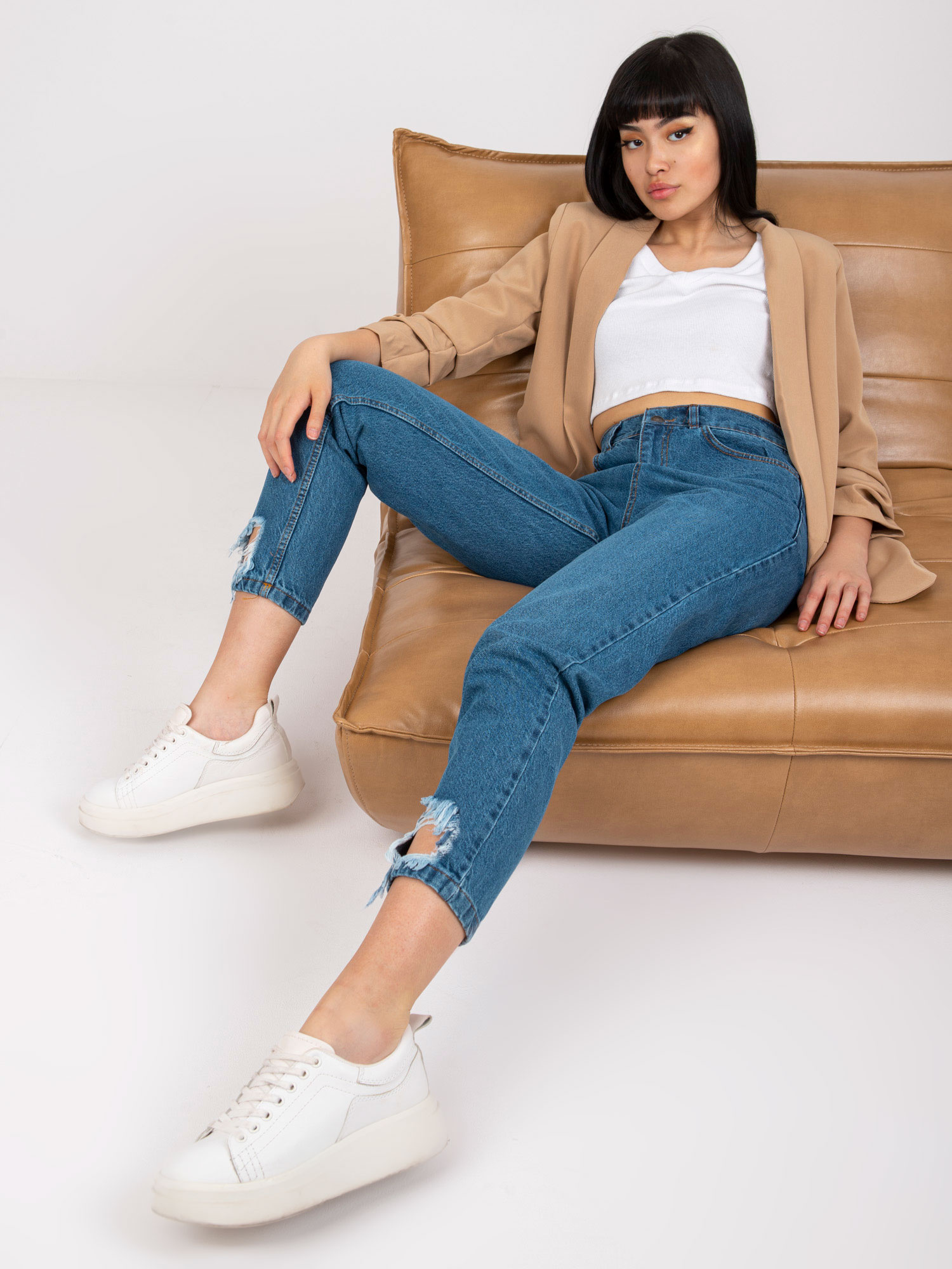 Spodnie jeans , ciemny niebieski - RUE PARIS