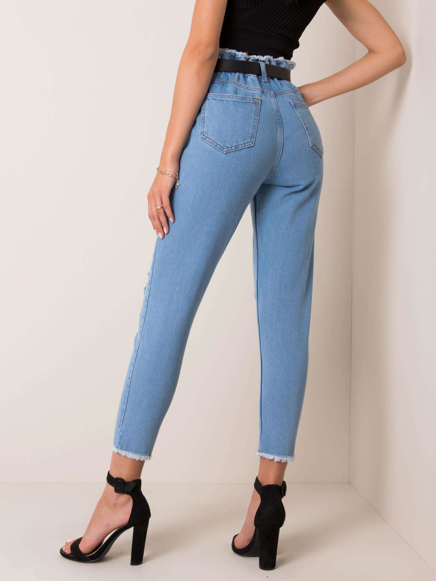 Spodnie jeans , niebieski - RUE PARIS