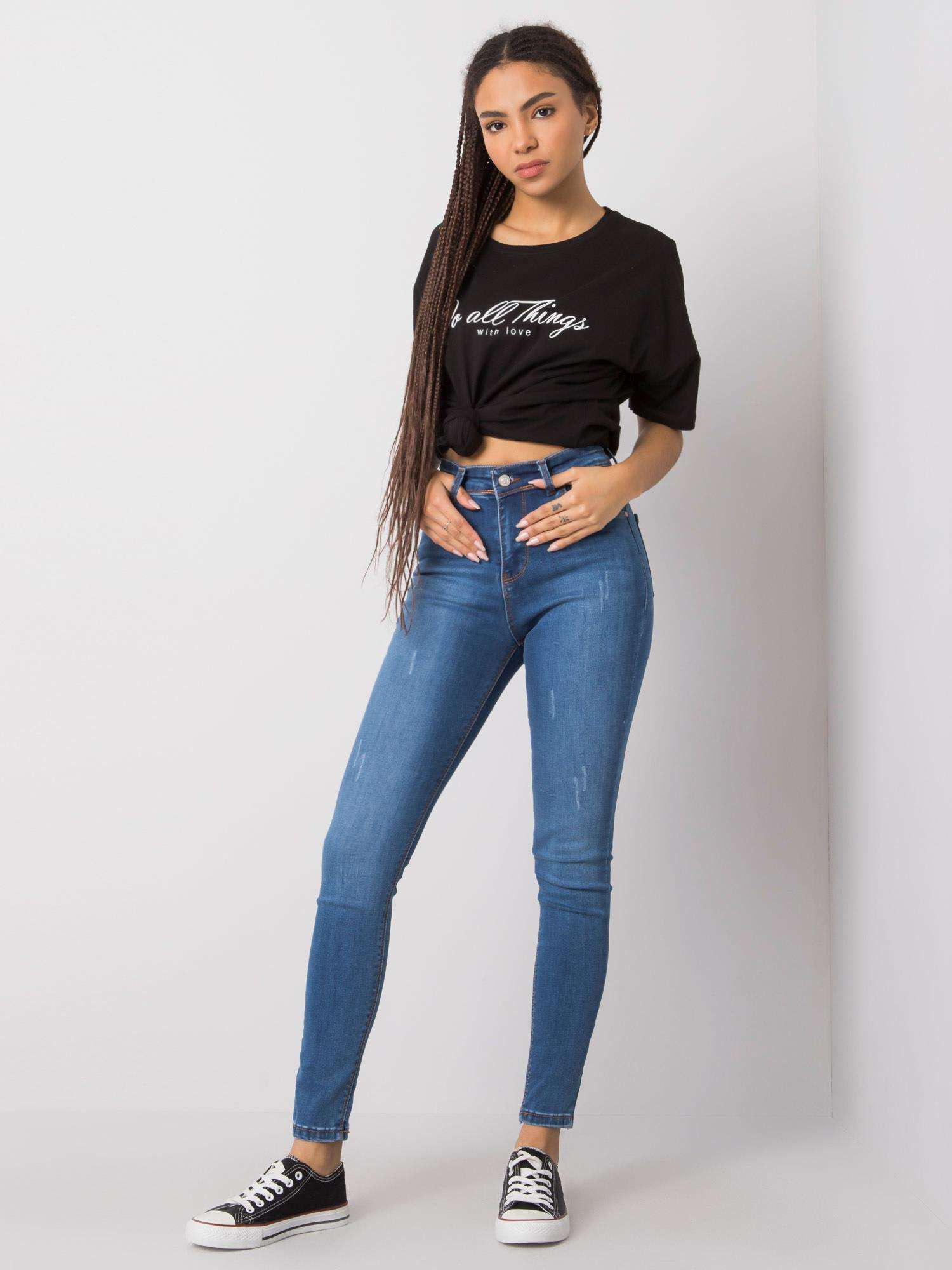 Spodnie jeans , ciemny niebieski - RUE PARIS