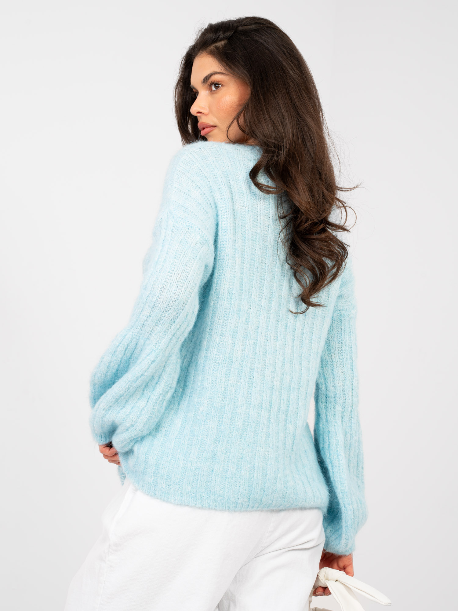 Sweter , jasny niebieski - ITALY MODA - obrazek 4