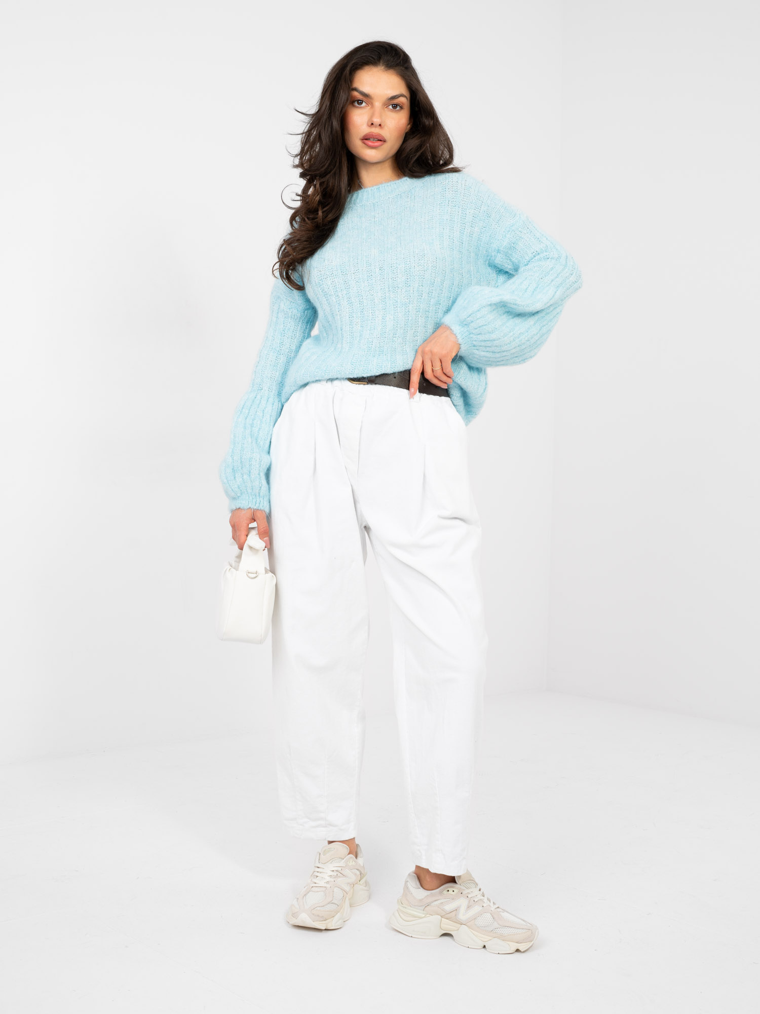 Sweter , jasny niebieski - ITALY MODA - obrazek 3