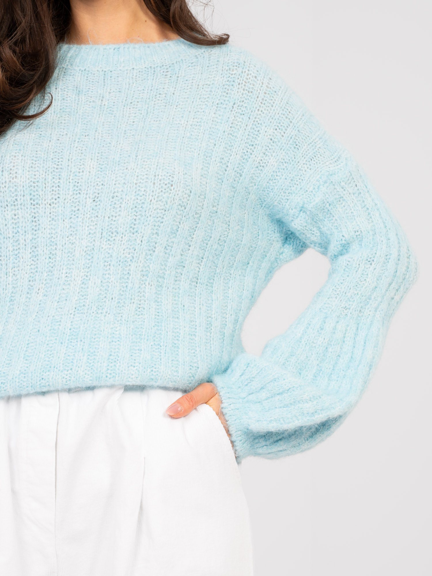 Sweter , jasny niebieski - ITALY MODA - obrazek 5