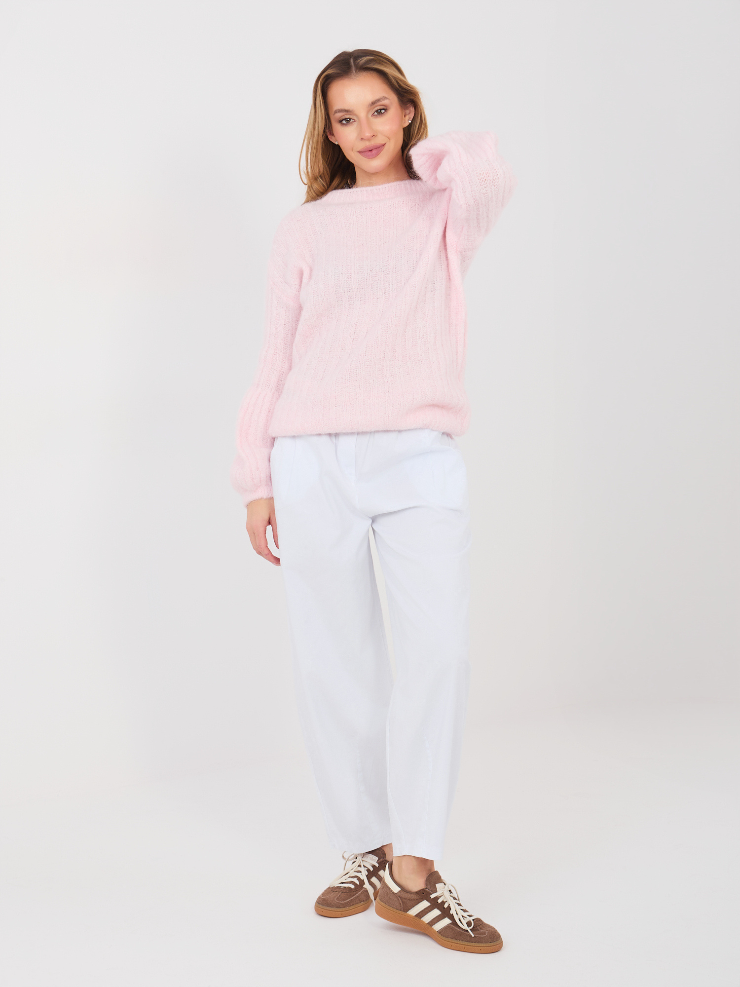 Sweter , jasny różowy - ITALY MODA - obrazek 5