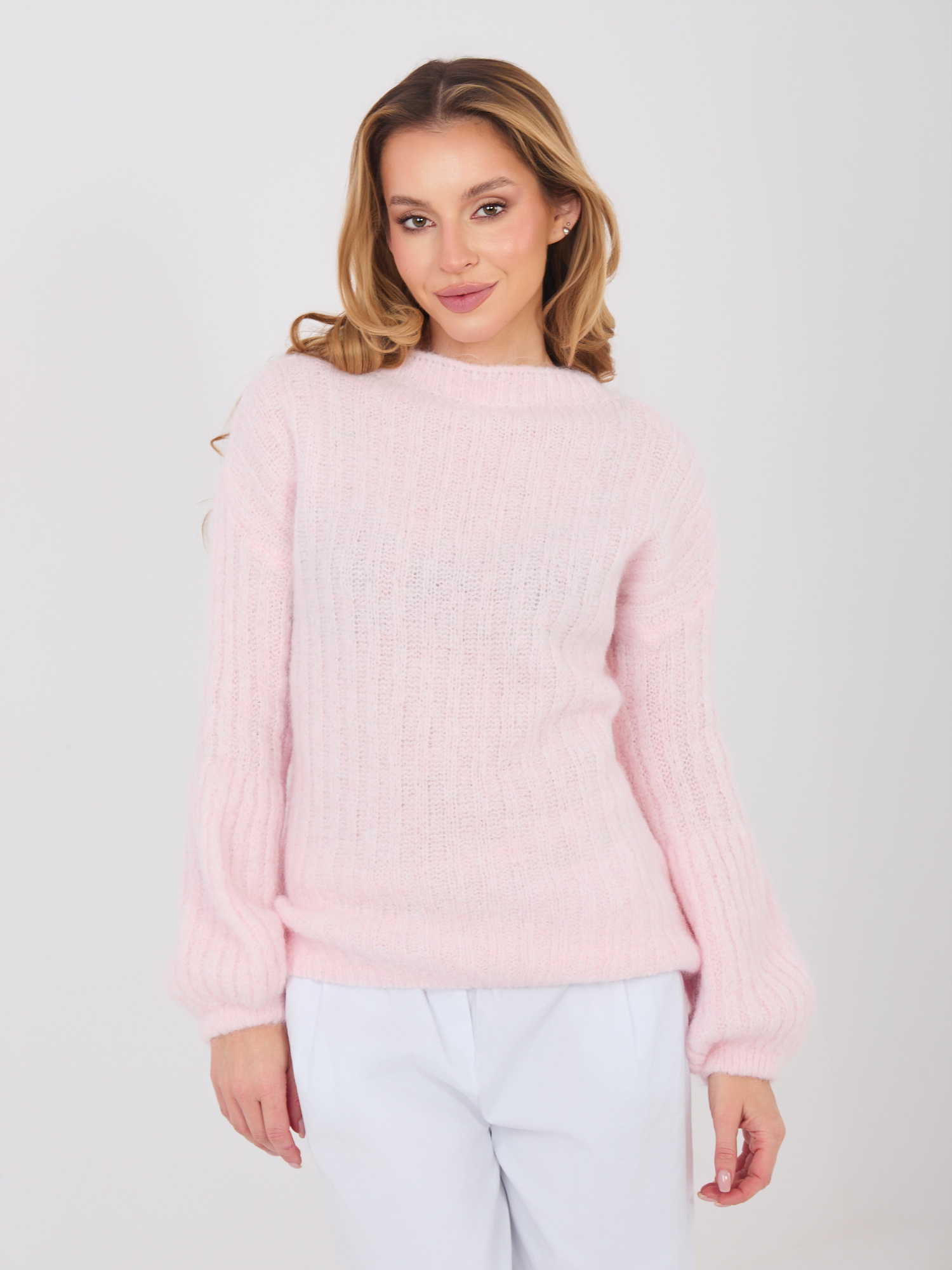Sweter , jasny różowy - ITALY MODA - obrazek 3