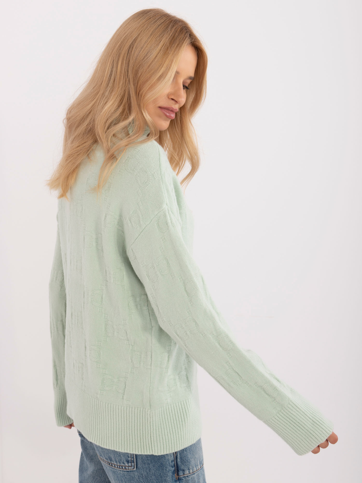 Sweter , pistacjowy - Wool Fashion Italia