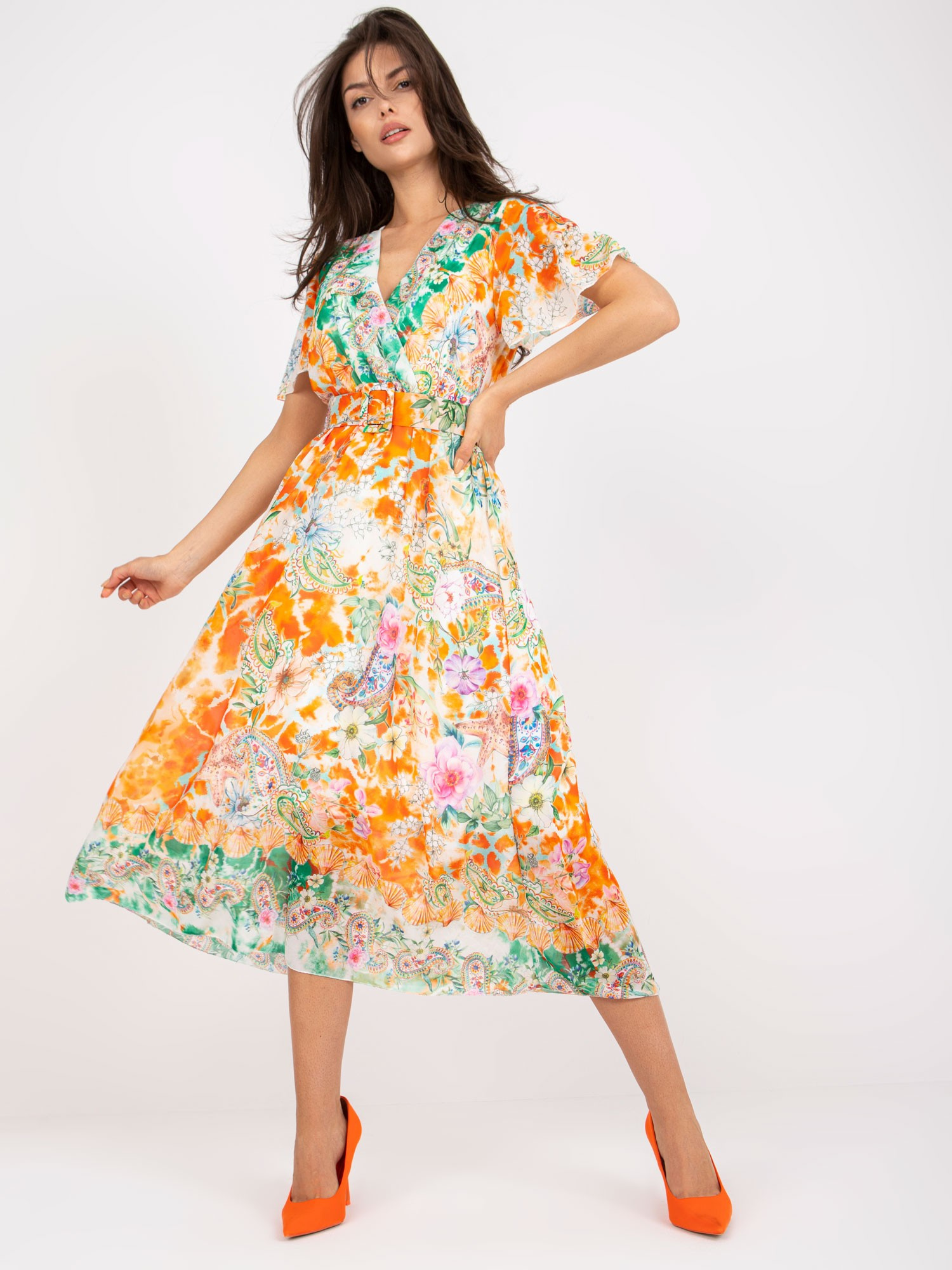 Sukienka , pomarańczowy - ITALY MODA