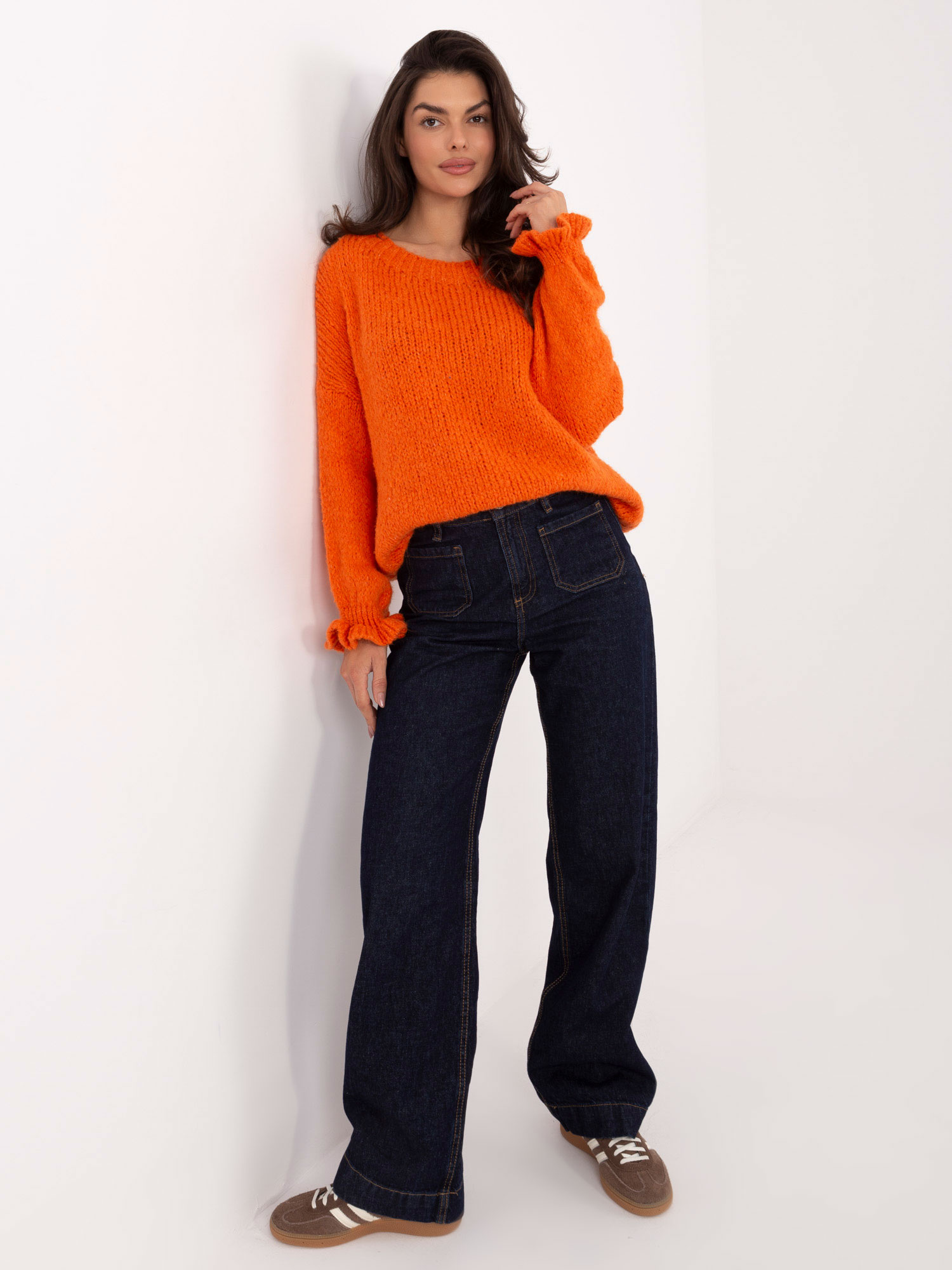 Sweter , pomarańczowy - ITALY MODA