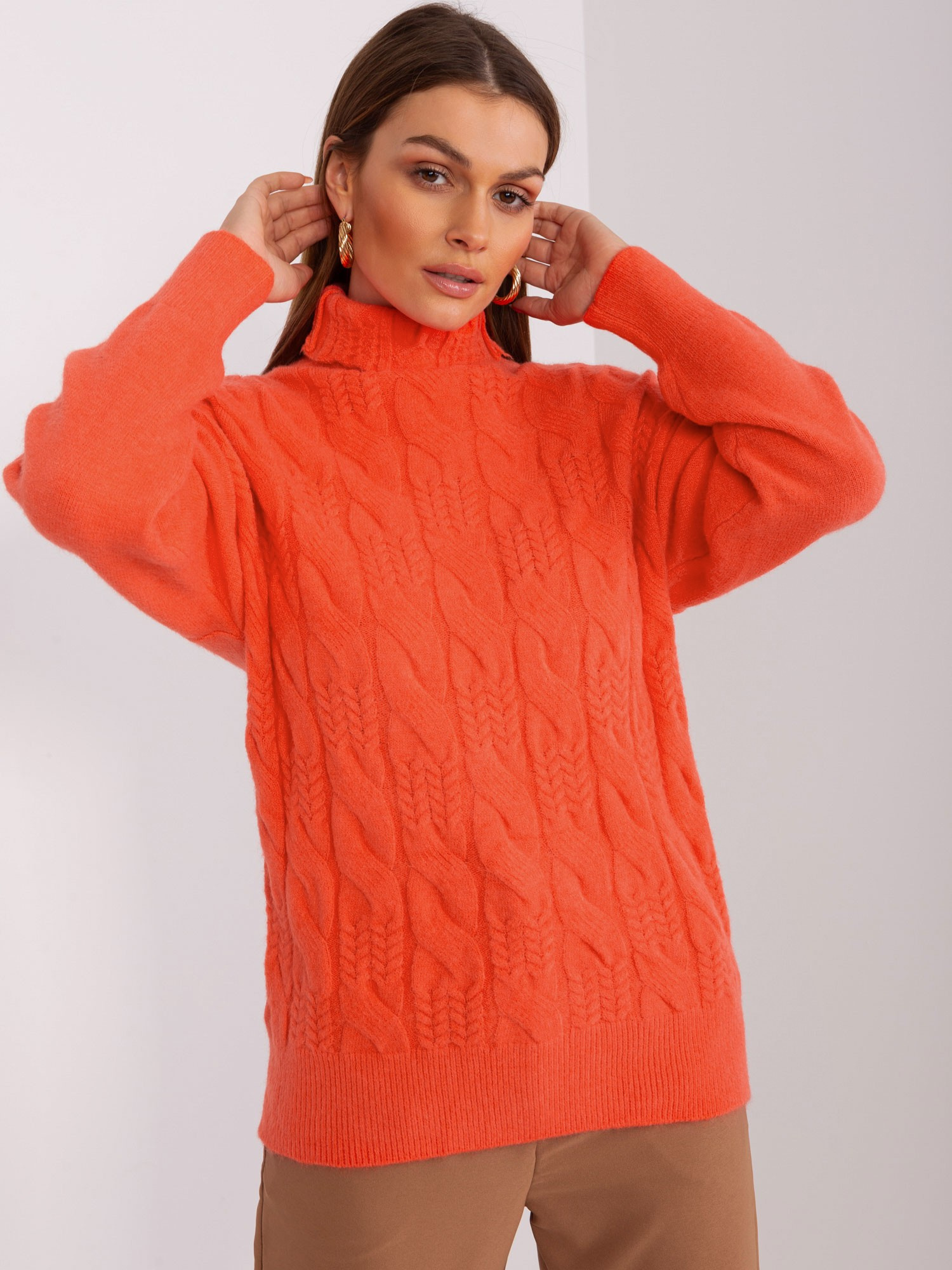Sweter , pomarańczowy - Wool Fashion Italia