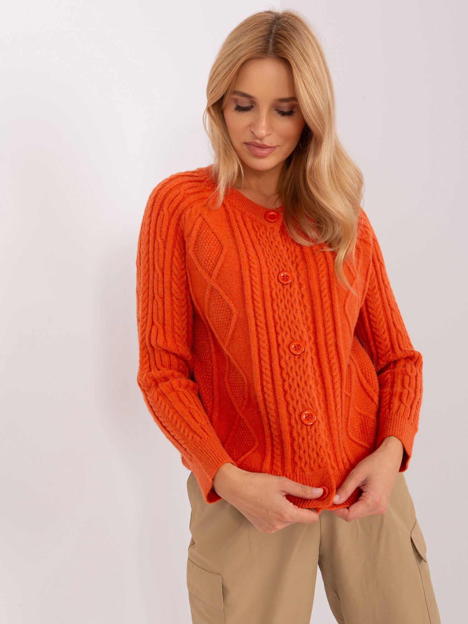 Sweter , pomarańczowy - Wool Fashion Italia