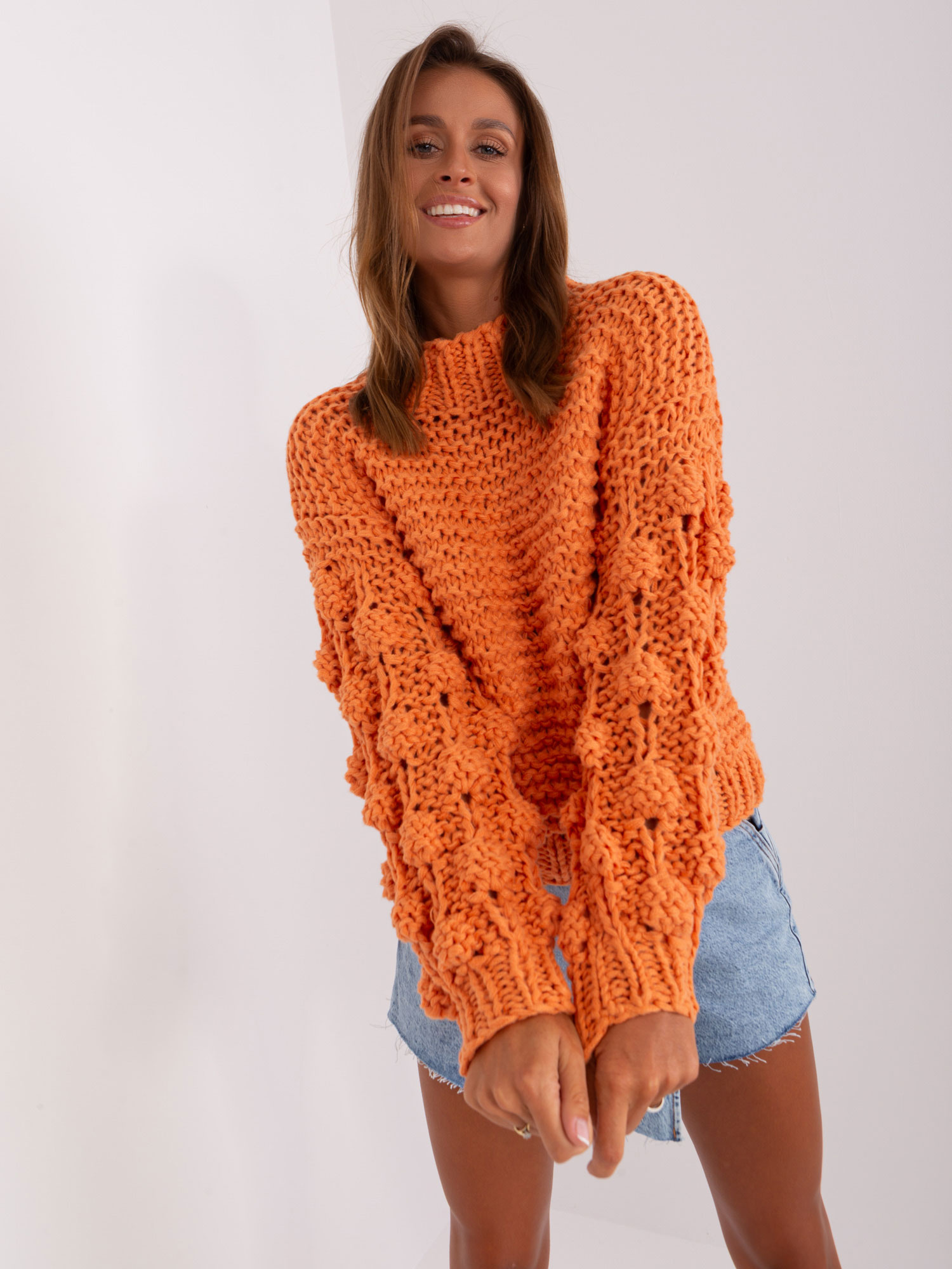 Sweter , pomarańczowy - Wool Fashion Italia