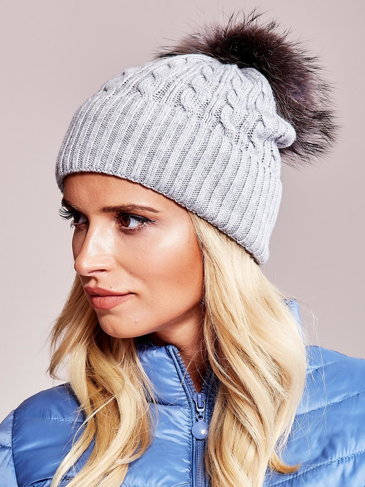 Czapka , szary - Wool Fashion Italia - obrazek 4