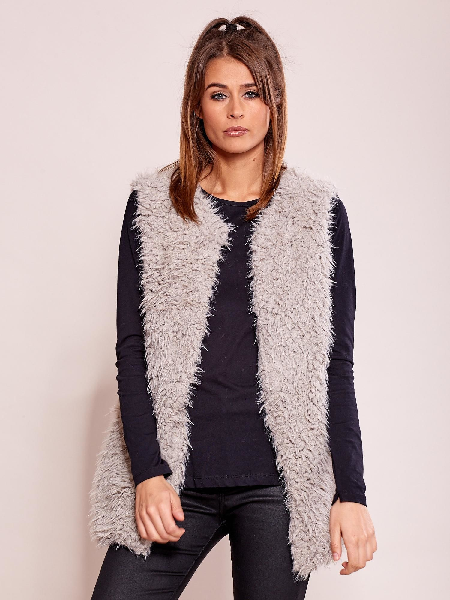 Kamizelka , szary - Wool Fashion Italia - obrazek 3