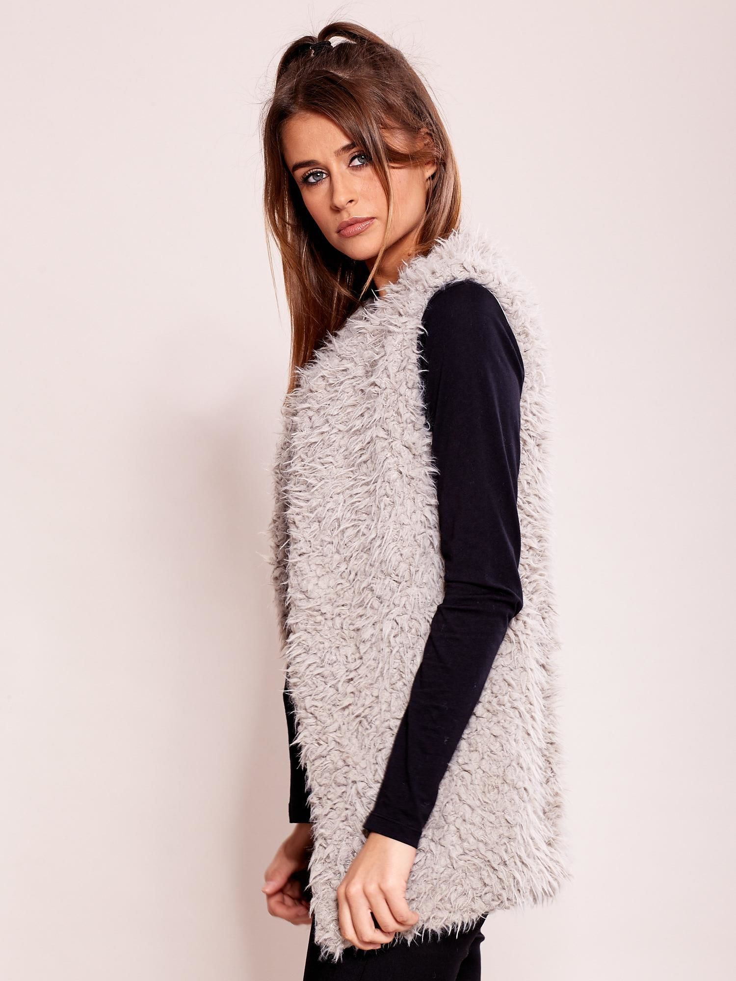 Kamizelka , szary - Wool Fashion Italia - obrazek 4