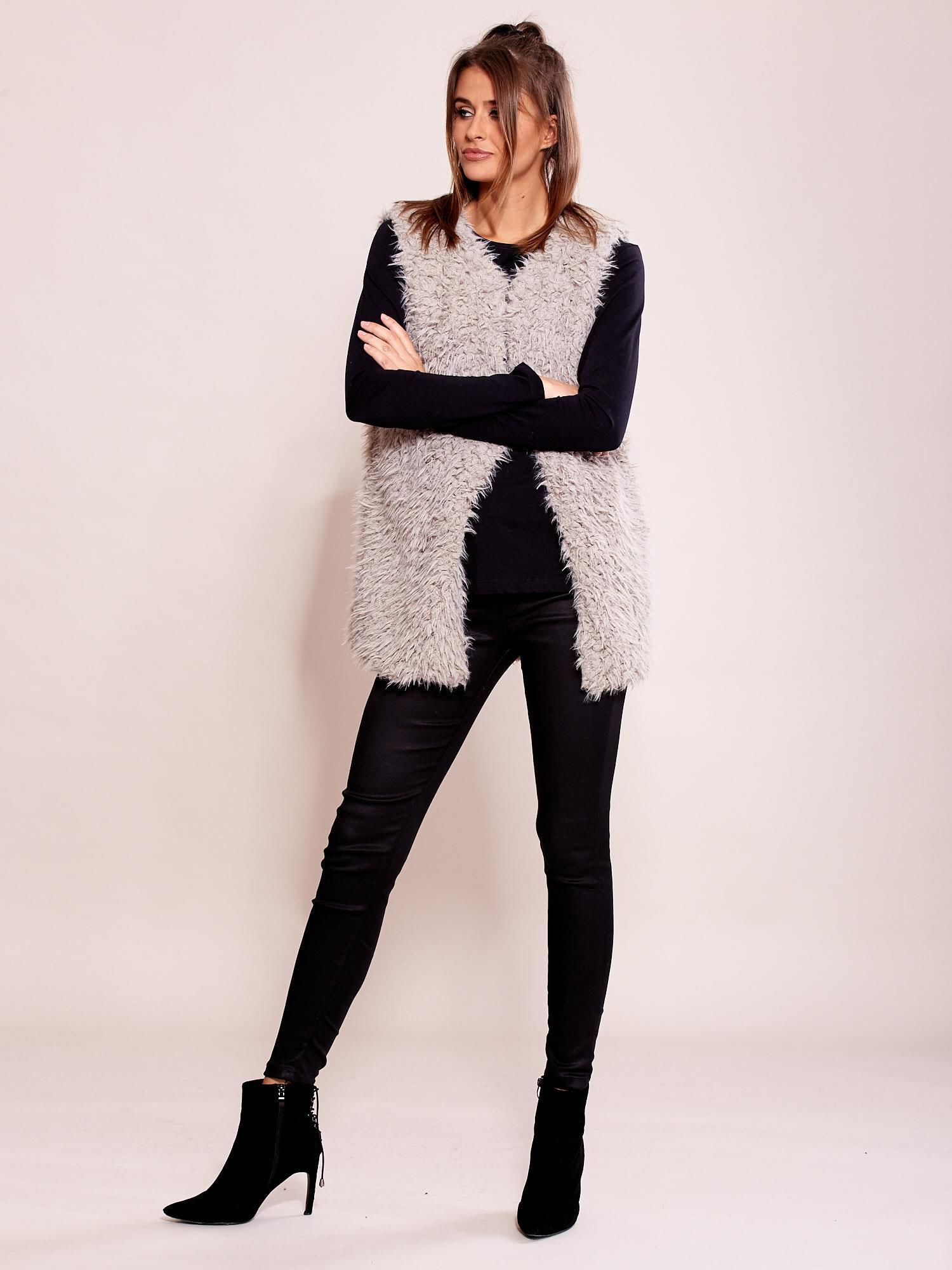 Kamizelka , szary - Wool Fashion Italia - obrazek 2