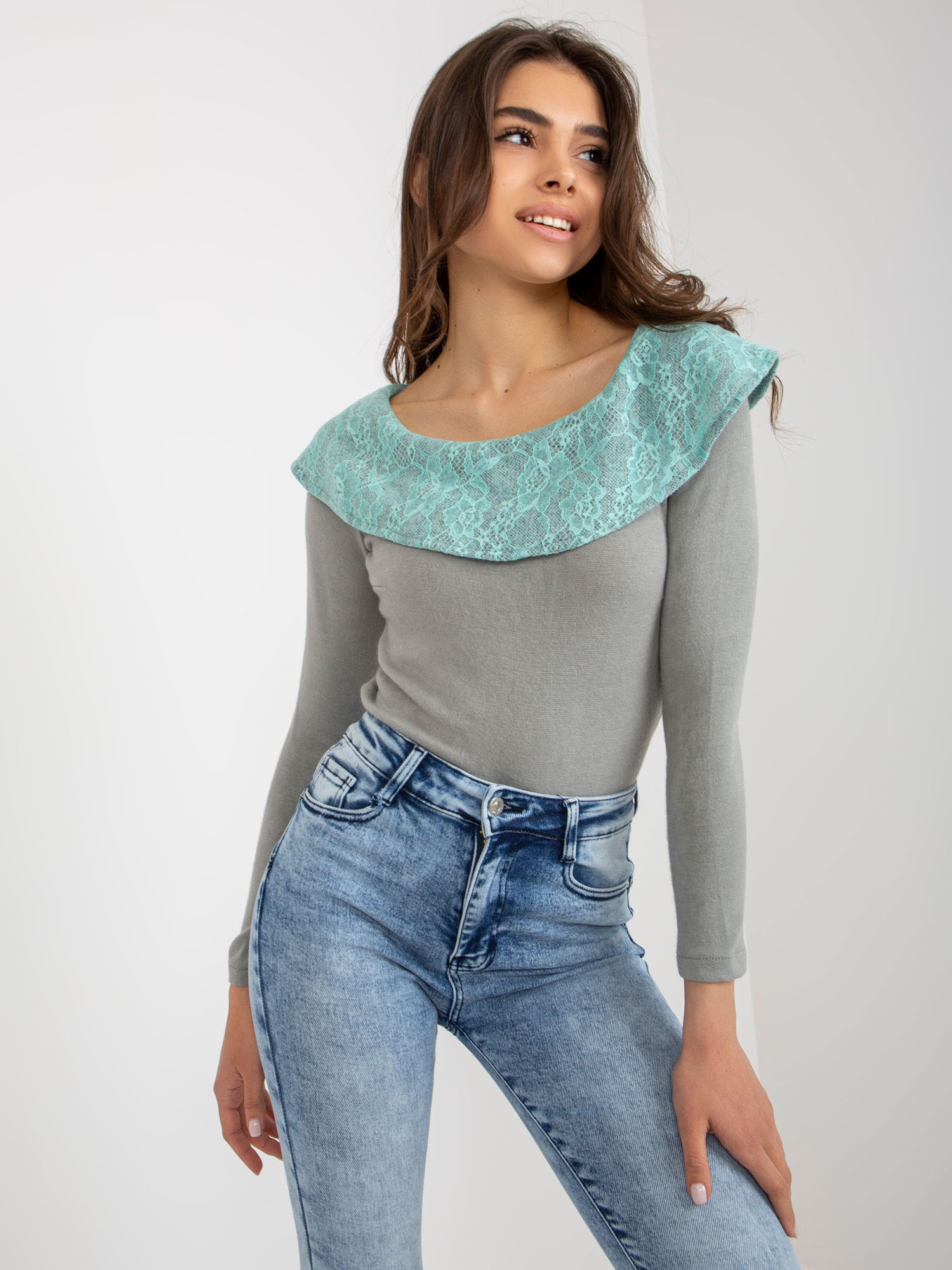 Sweter , mietowy - LAKERTA