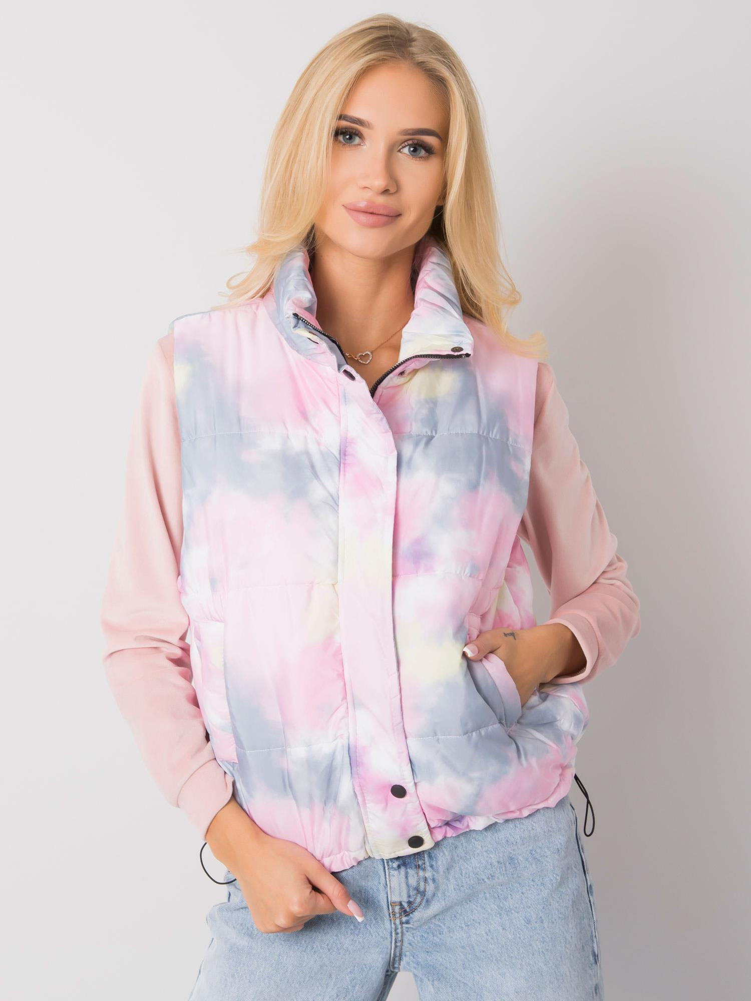 Kamizelka , szaro-różowy - ITALY MODA