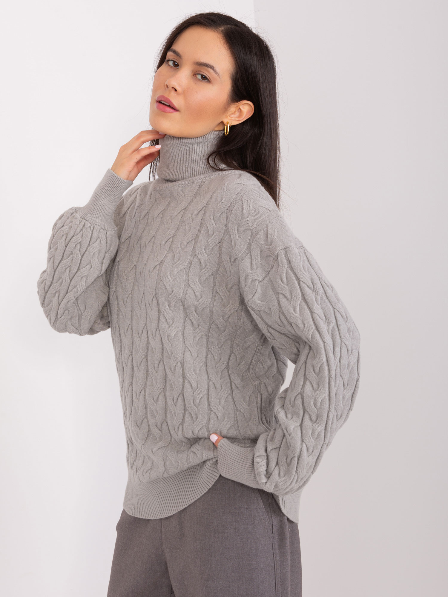 Sweter , szary - Wool Fashion Italia