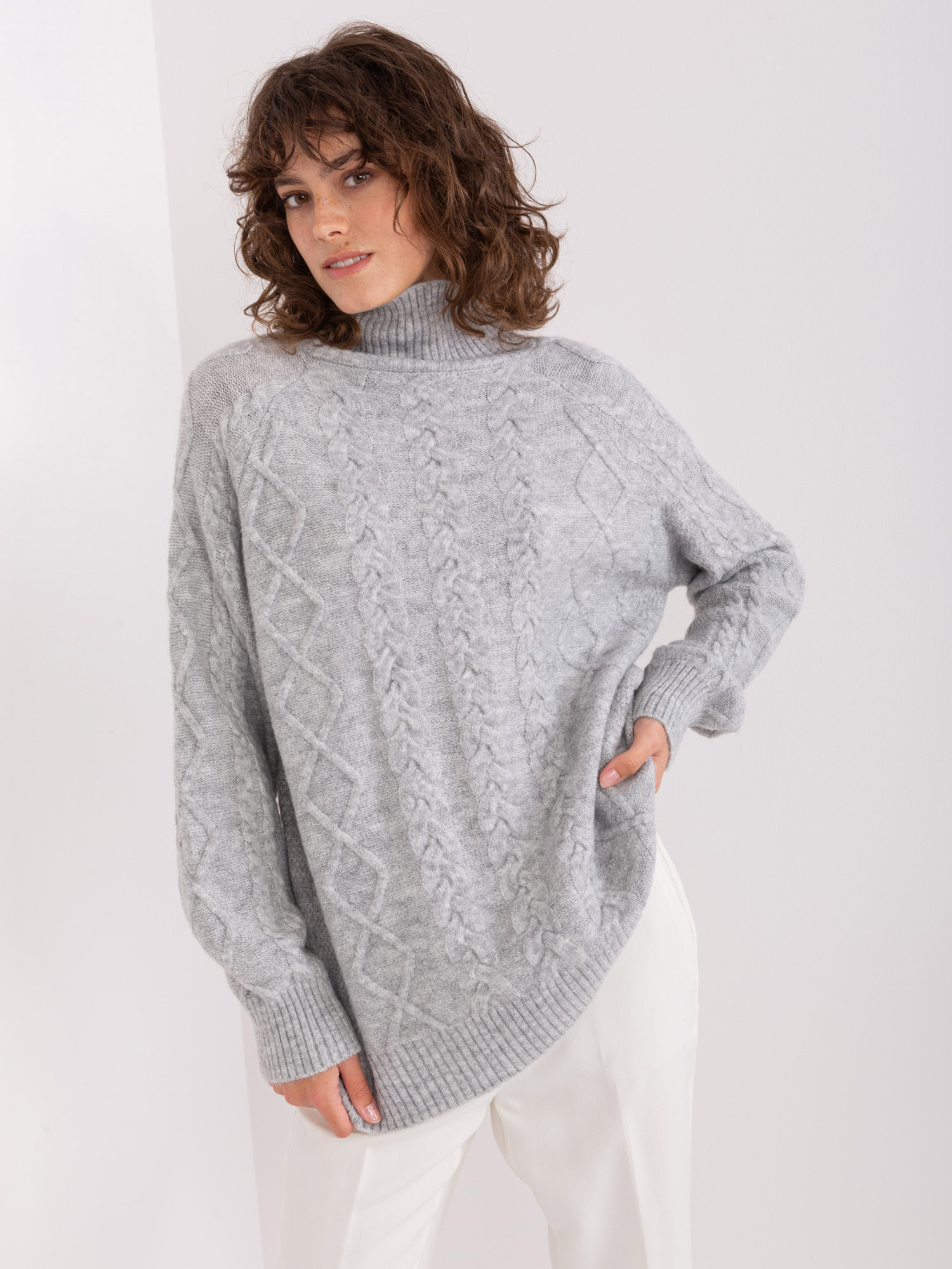 Sweter , szary - Wool Fashion Italia