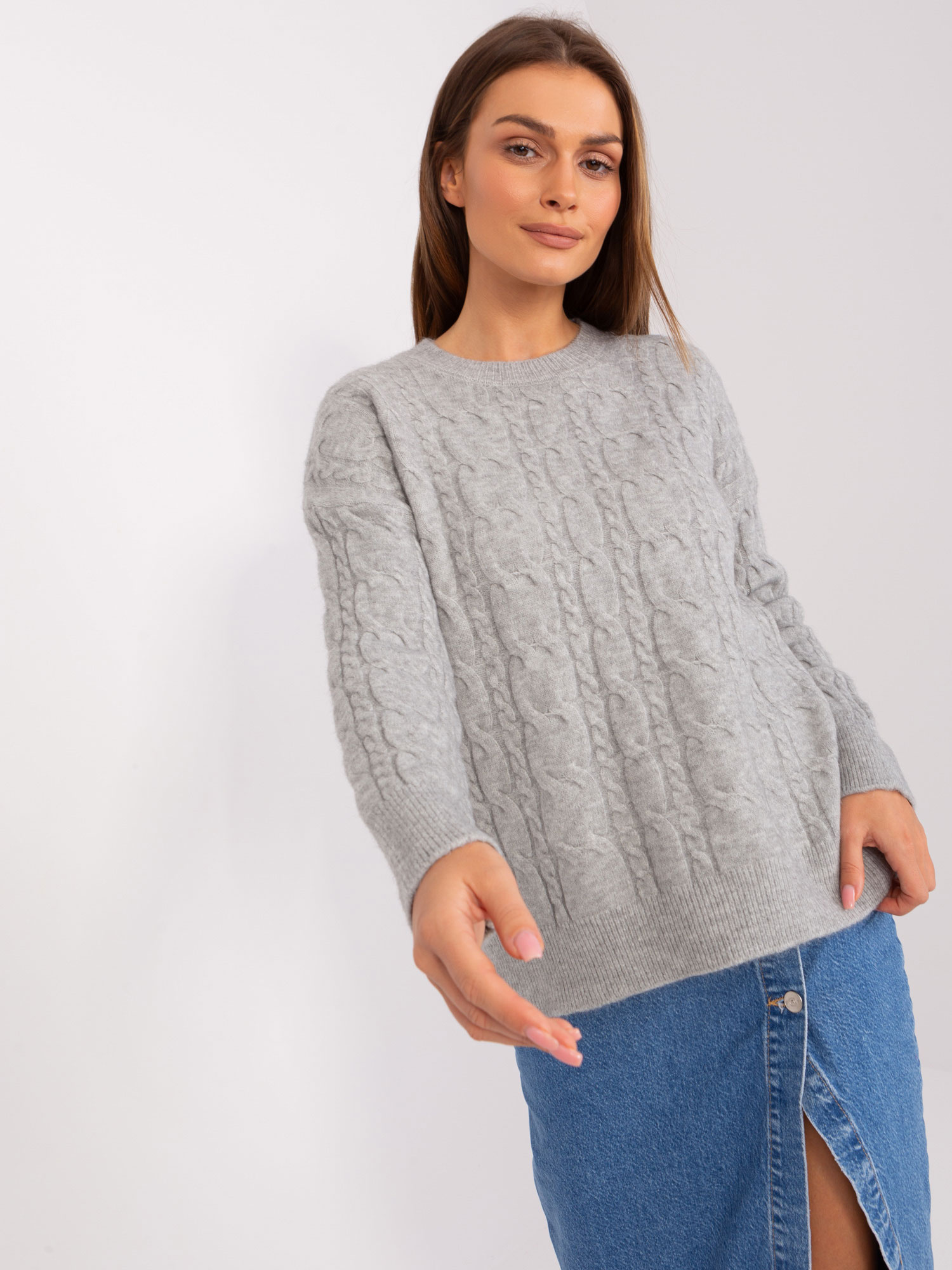 Sweter , szary - Wool Fashion Italia
