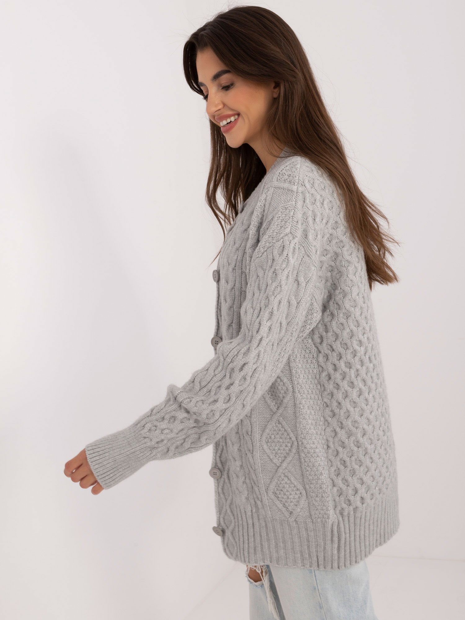 Sweter , szary - Wool Fashion Italia