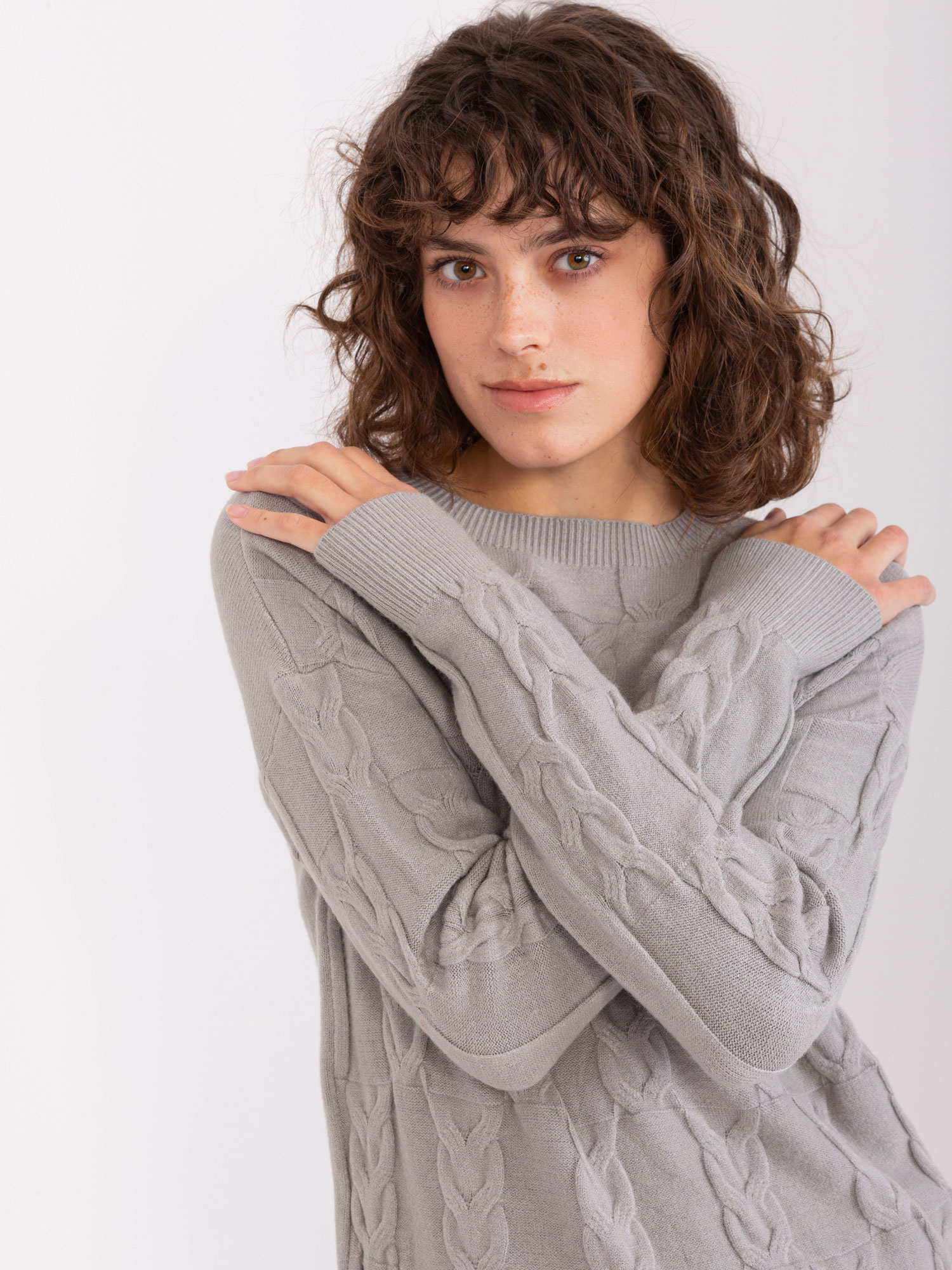 Sweter , szary - Wool Fashion Italia