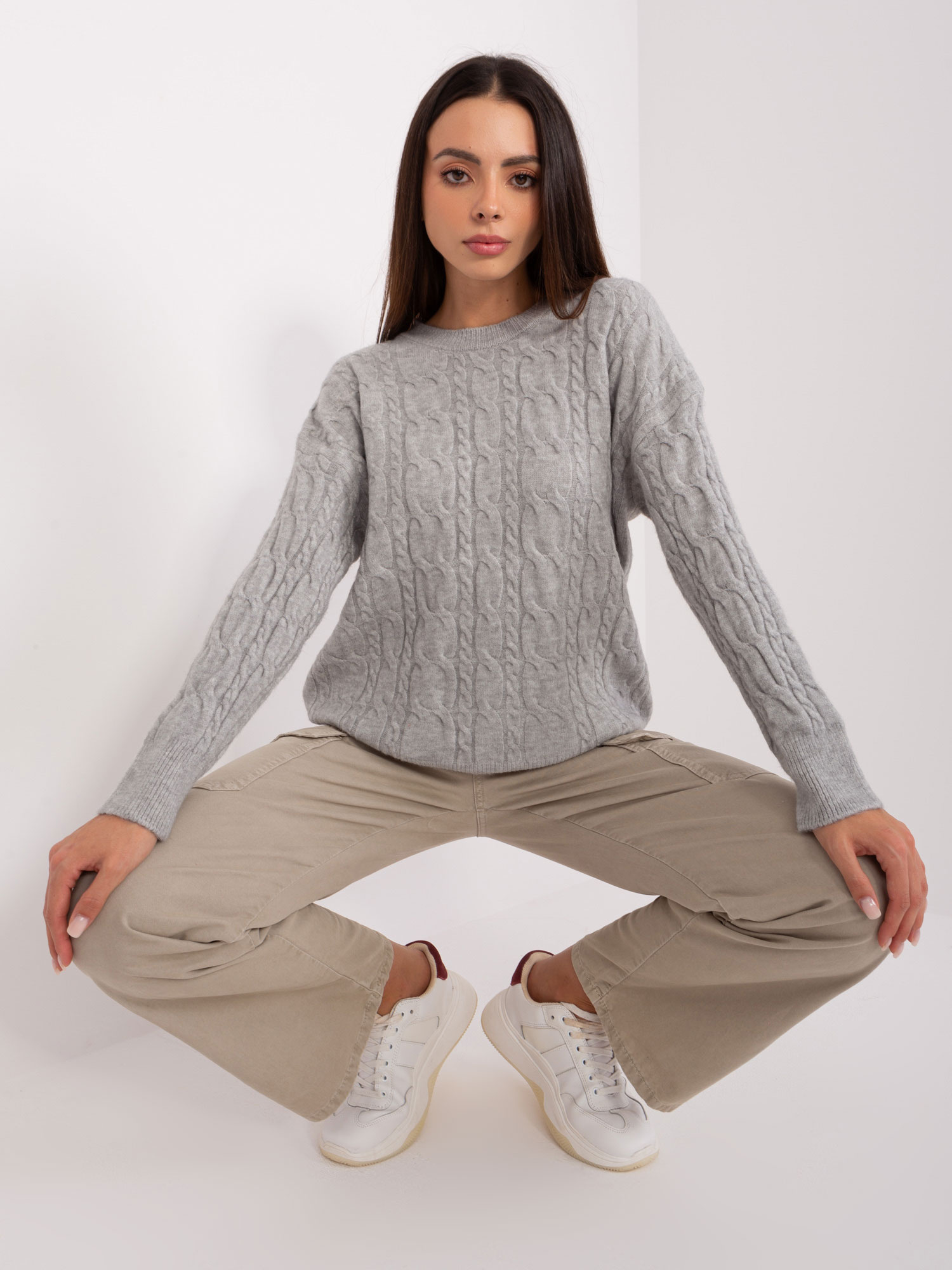 Sweter , szary - Wool Fashion Italia
